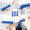 4 Pcs Bendable Microfiber Fan Cleaner Brush, BlueReusable Gentle Blade Dusting Tool for Ceiling, AC, Table&Stand Fans, Household Air Vents&Curtains