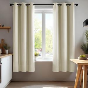 Deconovo Blackout Curtains for Bedroom  Set of 2 42W x 63L Inch Thermal Insulated & Noise Reducing PanelsHome Window Room Darkening Sustainable Grommet Drapes for Living Room and Nursery, Beige