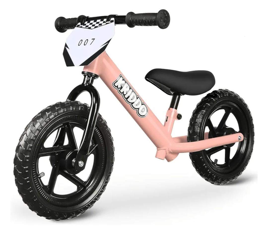 KRIDDO Toddler Balance Bike 2 Year Old, Kids Balance Bike for 25 Years Old, Dual Bearing for Smoother Riding, Adorable Plate, Adjustable Seat and Handlebar, Toddler Bike Gifts Age 23