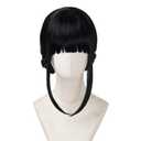 Long Straight Grape Red Wig Halloween Cosplay Costume Wig Women Anime Halloween Wig (Black)