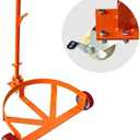 55 Gallon Drum Dolly, 1200 lbs Load Capacity, Adjustable Handle Barrel Dolly Cart with One 360° Swivel Lockable Wheel, Low Profile Steel Oil Drum Caddy for Warehouse, Workshop, Factory, Dump Station