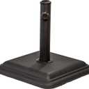 US Weight 26 Pound Umbrella Base - Cast Stone Outdoor Umbrella Stand - for Use with Umbrella Poles 1.3" to 1.8" - Designed to be Used with Patio Table - Black