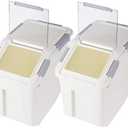 Rice Storage Container 25 lb (15 Liters) with Wheels Seal Locking Lid PP (Pack-2)