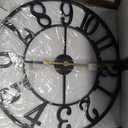 Large Wall Clock for Living Room Decor - 60cm/ 24 Inches Silent Non-Ticking Metal Wall Clocks Battery Operated, Vintage Decorative Modern Wall Clock for Bedroom, Office, Farmhouse Decor