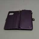 Defencase Compatible with iPhone 14 Pro Max Case Wallet with RFID Blocking Card Holder for Women Men, PU Leather Magnetic Snap Flip Zipper Strap Wallet Phone Case Fit for iPhone 14 Pro Max 6.7, Purple