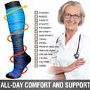 6 Pack Copper Compression Socks for Women and Men Circulation-Best Support for Medical,Running,Nursing,Athletic (Black, Small/Medium)