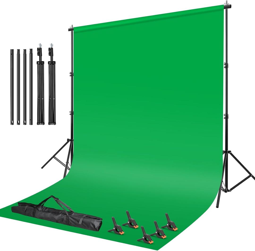 Green Screen Backdrop Kit,10 x 6.5 FT Heavy Duty Stand for Photography