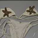 RoseSeek Women's 2 Piece Leopard Floral Bikini Sets Halter Triangle String Bathing Suit Starfish Metal Swimsuits, XL