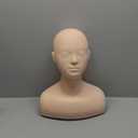 Multi Function Makeup Practice Model, Esthetics Soft Mannequin Head with Shoulders Massage Wig Hat Display Silicone PVC Skin Texture Facial Practicing for Salons Cosmetology School Students