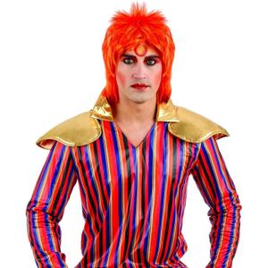 fun shack Orange Mullet Wig for Men, 80s Punk Rocker Spiky Wig, Retro Mullet Hair for Parties and Costumes, One Size