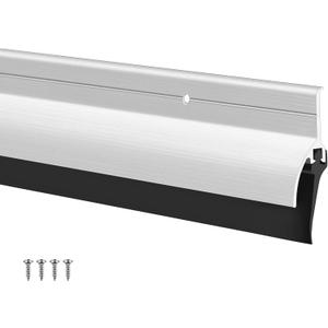 Hicarer 1 Pcs Door Bottom Sweep with Rain Drip 0.5625" W x 2" H x 36" L, Sliver Exterior Door Rain Drip Guard, Bottom Weather Stripping, Mill Finish Aluminum with Vinyl Insert