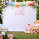 10x10ft White Backdrop Curtains for Parties, Wrinkle Free Polyester 1 Panel 10 FT Wide Photo Backdrop Drapes One Panel Design Back Drop Cloth for Wedding Birthday Baby Shower Background