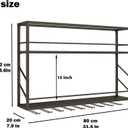 Wall Mounted Wine Rack 2 Tier, Metal Bar Liquor Shelves and Glass Holder,Wall Bar Shelf Wine Display Storage Holder for Home Bar, Dining Room, Kitchen(31.47.826in)