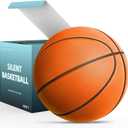 Silent Basketball Size 7 (29.5")  Grooved Airless Foam Indoor Basketball for Quiet Dribbling and Indoor Training, Pro PU Material  Achieve Real Feel Higher Bounce Quieter (Orange)