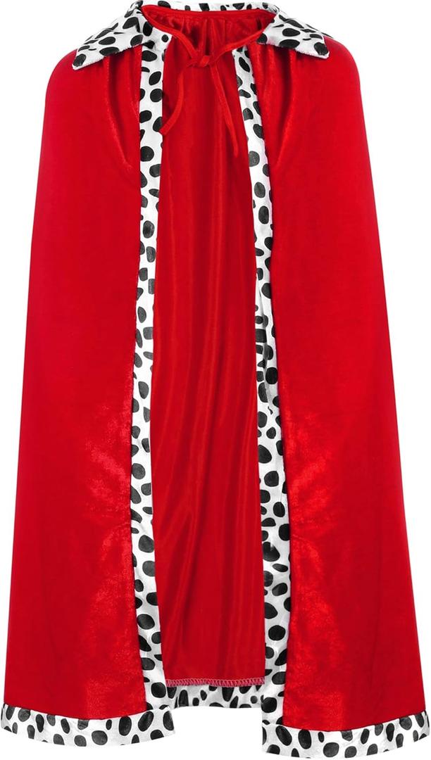 SATINIOR Red Prince Cloak Queen Robe Halloween Costume Stage Performances Royal Cape for Fathers Day Costume Party Accessory (Adult Size)