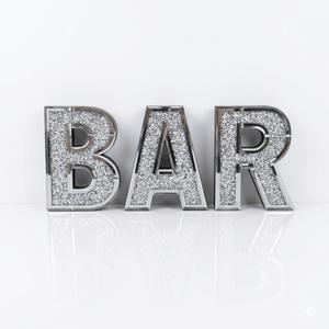 BAR LETTERS,DIAMONDS AND SILVER
