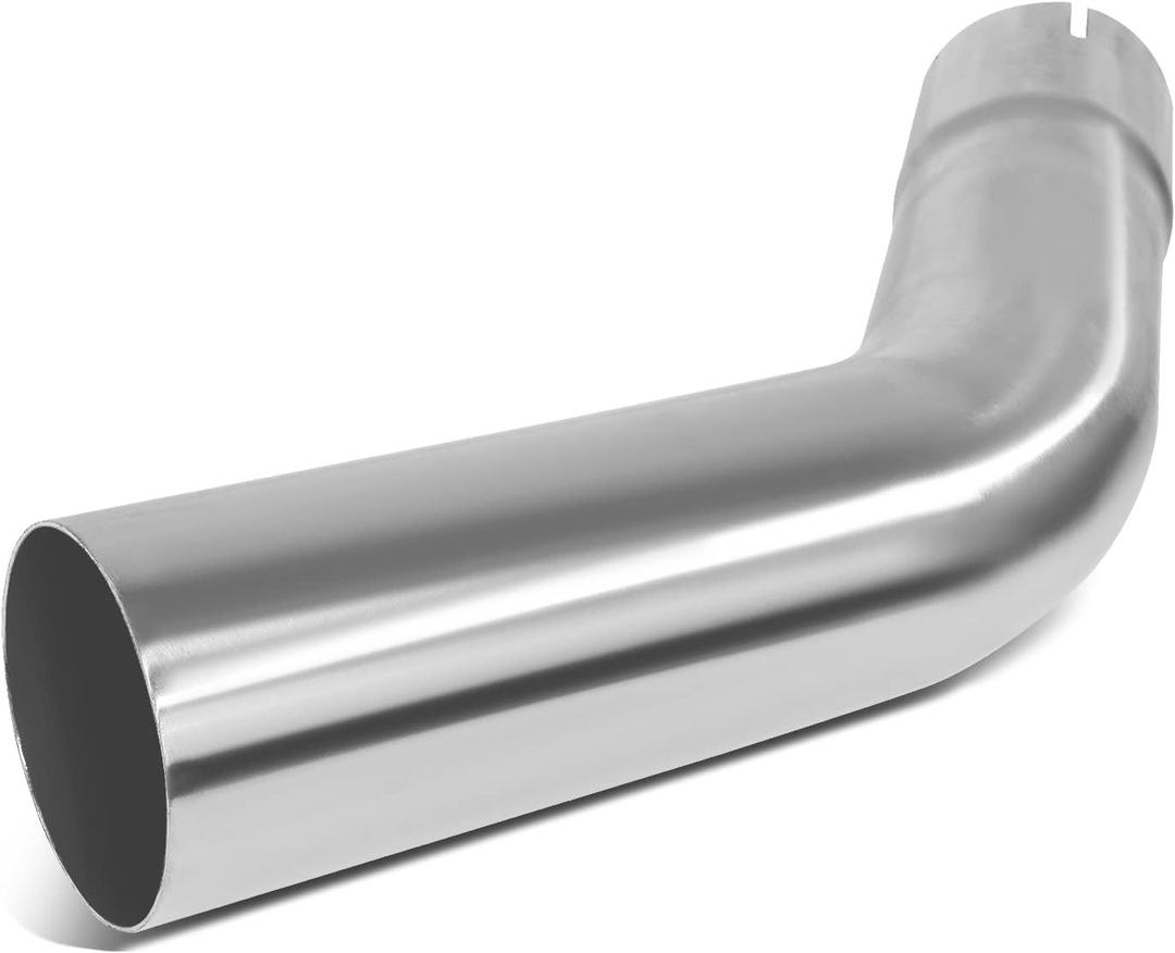 DNA MOTORING ZTL-PP-30-45-SS 45 Degree DIY Custom Mandrel Exhaust Tubing, 3" OD, Stainless Steel,Universal Fit,Polished Finish