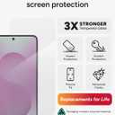ZAGG Glass+ Samsung Galaxy S25 Edge Screen Protector Extreme Impact & Shatter Protection, Scratch-Resistant, Smudge-Resistant, Fingerprint Scanner Compatible, InvisibleShield, Easy Installation