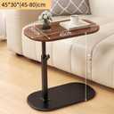 Simcat C Shaped Side Table,Adjustable Height C Table End Table for Couch,360°Swivel Couch Side Tables Slide Laptop Desk for Sofa/Bed/Bathtub/Rotating Tabletop (Walnut)