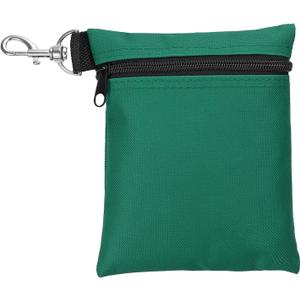 PATIKIL Golf Tee Pouch, Zipper Golf Ball Bag with Metal Lobster Claw Clip for Men Women Valuables Holder (Dark Green)