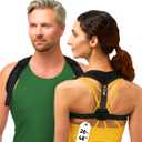 Posture Corrector Back Brace for Women & Men - Adjustable Straps for Neck & Shoulder Comfort, Breathable Upper Back Straightener, Invisible Under Clothes, Comfortable Ergonomic Design (28-48") (28-48")