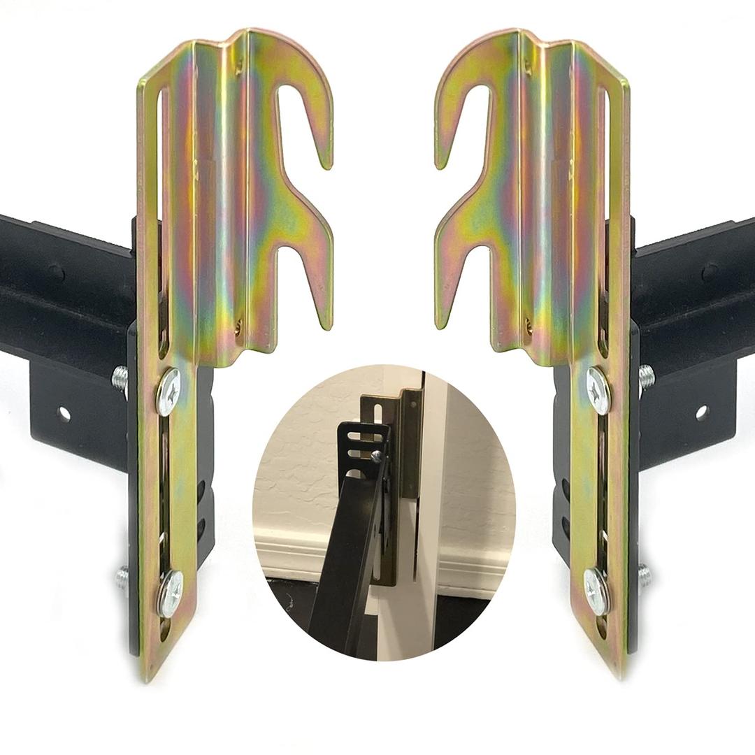 2 Pcs 711 Bed Frame Bolt On to Hook On Conversion Brackets for Headboard with Hardware, Adjustable Bed Rail Hook Plate Adapter，Hook on Bed Rails Brackets