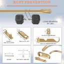 Double Curtain Rod for Windows 48 to 84 Inch,Adjustable Warm Gold Wrap Around Curtain Rod with Aluminum Double-deck Finials and Brackets,1"Front and 5/8" Back Blackout Curtain Rod