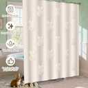 Easter Shower Curtain, 3D Tufted Bunny Embroidery Easter Spring Shower Curtain for Bathroom Waterproof Fabric with 12 Hooks Rustic Rabbit Jacquard Bathroom Decorations 72 X72 Inch (Beige)