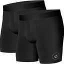 2 Pack Men's Premium Underwear Designed for your Board Shorts, Wetsuits, and Athletic Wear (Black, Small)