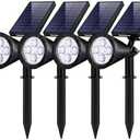 InnoGear Solar Lights Outdoor Lighting Waterproof Landscape Spotlights Uplighting for Outside Flag Garden Trees Yard Pathway Wall Auto On/Off, Pack of 3 (Cool White)