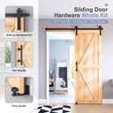 EaseLife 5 FT Sliding Barn Door Track and Handle Hardware Kit,Basic J Pulley,Slide Smoothly Quietly,Easy Install (5FT Track Kit for 24"~30" Wide Single Door)
