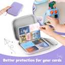 Card case for Player Cards with 120 Pockets, Card Holder with 15 Removable Sleeves, Suitable for any card carrying case of the same size (Purple)