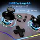 Wireless PC Controller with Hall Effect Joysticks & Triggers, 1000Hz Polling Rate, Trigger Locks, Bluetooth Pro Gaming Controller for PC/Steam/Luna/Tesla - 4 Macros and Turbo, Dynamic RGB, Pink