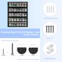 35 Graded Sports Card Display Case - Baseball Card Display Frame with UV Protection Clear View Lockable Wall Cabinet for Basketball Collectible Trading Card Black Finish