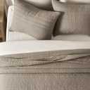 EVERGRACEHOME 100% Cotton Modern Lines Quilt Set King Size, Pre-Washed Soft Striped Coverlet Bedspread, 3 Piece Lightweight Bedding Set for All Season, with 2 Pillow Shams, Stone Taupe | Modern & Timeless, 100% Cotton, Soft, Pre Washed, Oeko-Tex Certified, Lightweight