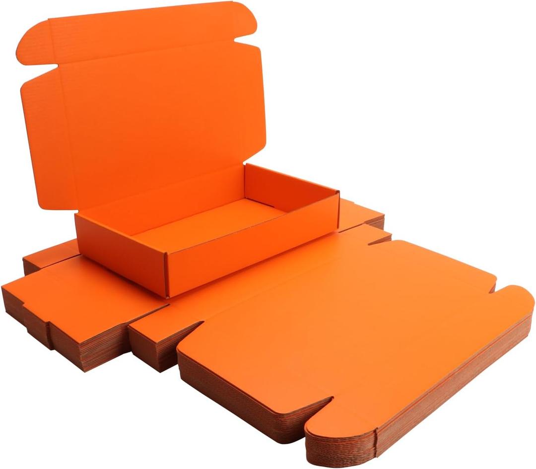 Orange Shipping Packaging Boxs KAXILU 20pcs Shipping Boxs L10.5xW6.3xH2 inch for Shipping Packaging Craft Gifts Giving Products