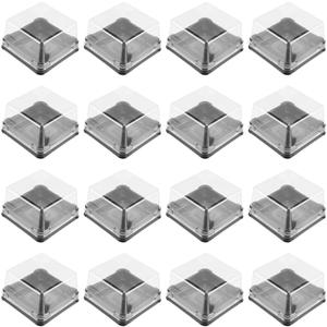 DOITOOL 100 Pcs 3 Inch Mini Cake Box Clear Plastic Mini Cupcake Container Small Egg-Yolk Puff Muffins Box Individual Dessert Containers for Wedding Birthday Party