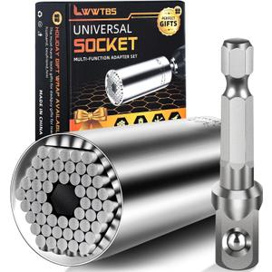 5 x Fathers Day Dad Gifts from Daughter Son Wife Super Universal Socket Tools Gifts for Mens Grip Socket Set with Power Drill Adapter Cool Tools Gadgets for Dad Valentines Day Gifts (1)