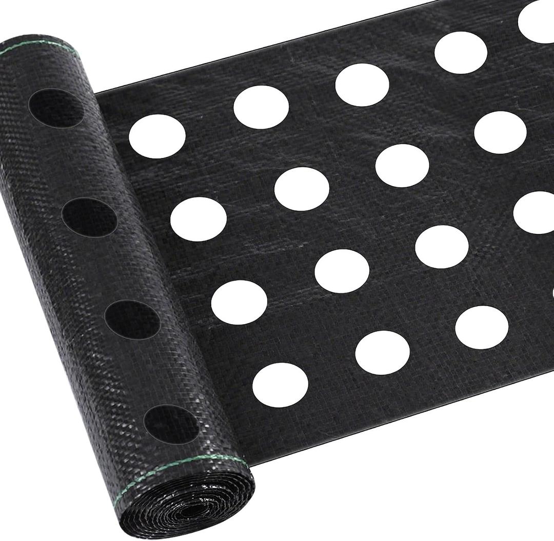 3 ft x 150 ft Weed Barrier Landscape Fabric with Planting Holes, Heavy Duty Durable Garden Weed Mat for Outdoor Gardening, Greenhouse, Orchard, Farm