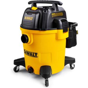 DEWALT 12 Gallon Poly Wet/Dry Vac, 5.5 HP Shop Vacuum Wet Vacuum Cleaner for Workshop, Jobsite, Commericial Area, Large Pick-Up Capacity, Yellow,DXV12P
