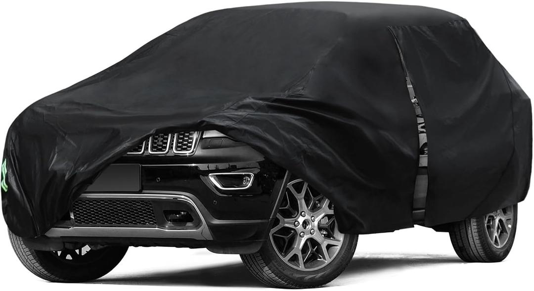 6 Layers Car Cover Waterproof All Weather for Automobiles, SUV Cover Size A7 Universal Fit for Toyota Highlander, Honda Pilot, Nissan Pathfinder/Murano, BMW X5/X6 (191-201 inch)