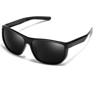 3 x Polarized Sports Sunglasses for Men and Women, Wraparound Unbreakable Frame for Driving, Fishing, Cycling, Running (Grey Lens/Black Frame)