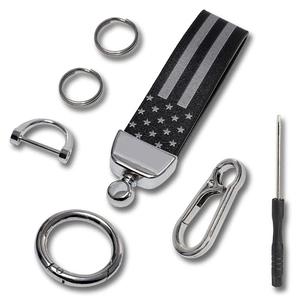 BFXM Car Key Chain, Leather Cars Keychains for Men, American Usa Flag Key Chains with Anti-Lost D-Ring Men Car Accessories