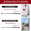 AceMining Upgraded Door Security Bar & Sliding Patio Bar, Heavy Duty Stoppers Adjustable Jammer for Home, Apartment, Travel (1 Pack,White)