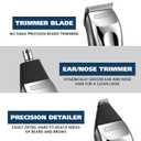 Wahl USA Rechargeable Lithium Ion All in One Beard Trimmer for Men with Detail and Ear & Nose Hair Trimmer Attachment Model 9854-600B