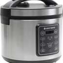 West Bend Rice & Grain Multi Cooker Programmable with 9 Preset Functions, Features Delay Start and Keep Warm Functions and Steam Basket, 20 Cups Cooked (10 cups uncooked), Stainless Steel