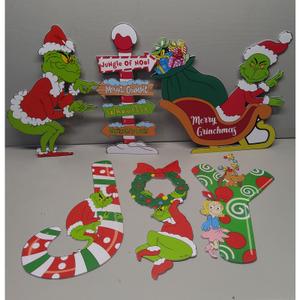 6PCS Large Grinchmas Christmas Yard Signs Stakes Outdoor Decorations, Outdoor Grinchmas Christmas Decorations Grinchmas Yard Signs Decorations for Holiday Christmas Lawn Garden Pathway Decorations