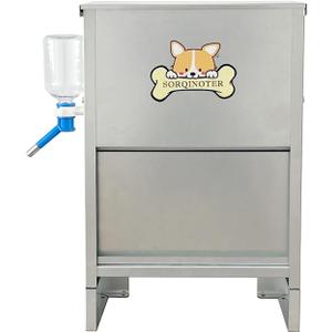 Outdoor Dog Feeder, Automatic Galvanized Gravity Pet Feeder for Large Dogs Breed, 25lbs-15lbs