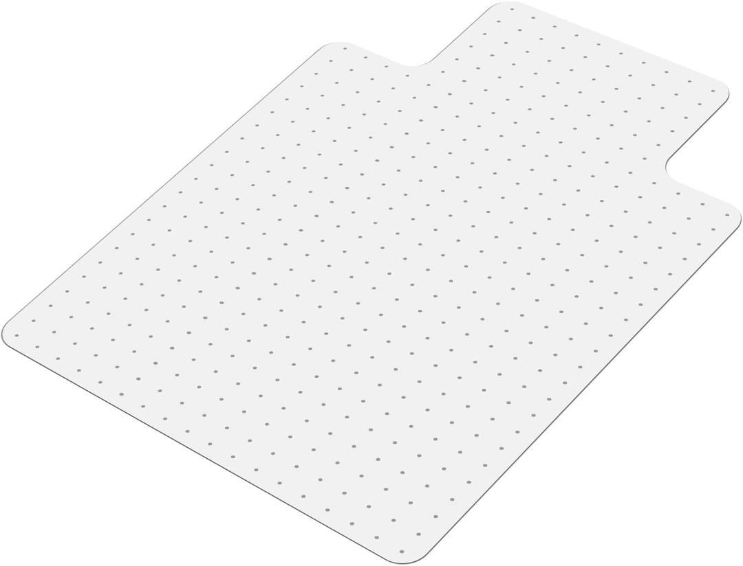 SALLOUS Clear Chair Mat for Carpet, 53" x 45" Heavy Duty Vinyl Floor Mat for Carpeted Floors, Gaming Chair Mat with Tap, Rolling Under Desk Floor Mat for Home Office
