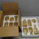 Gold Amber Glass Bud Vases Set of 12, Small Vases for Flowers, Champagne Mini Vintage Vases for Centerpieces,Bud Vase in Bulk for Wedding Decor,Single Flowers,Office and Home Table Flower Dcor